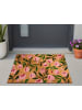 Beliani Fußmatte MANGUAO in Naturfarben/Grün/Rosa - (W) 60 x (L) 90 cm