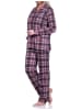 NORMANN Pyjama Karo zum durchknöpfen Single Jersey - 75760 in rot