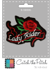 Catch the Patch Lady Rider BikerApplikation Bügelbild inRot