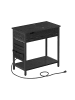 VASAGLE Beistelltisch Barnet in Schwarz mit Holzmaserung - (B)60 x (H)60 x (T)31.5 cm