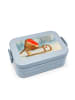 Mr. & Mrs. Panda Brotdose Rotkehlchen Schlitten Design mit Spruch in Blau Pastell