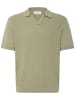 CASUAL FRIDAY Einfarbiges Poloshirt V-Ausschnitt Rippbündchen in Olive
