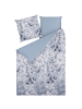 Beliani Bettwäsche BALLARD in Blau/Grau/Weiß - (W) 135 x (H) 1 x (L) 200 cm