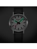 Mondaine Herrenuhr stop2go mit Lederband 41 mm Weiß / Schwarz / Silber