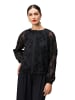 Zero  Chiffonbluse mit Blumenmuster in Black Beauty