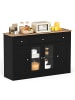 COSTWAY Sideboard 140 cm in Schwarz