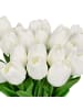 relaxdays 48 x Kunsttulpe in Weiß/ Grün