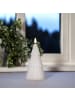 MARELIDA LED Kerze Tannenbaum Echtwachs 3D Flamme H. 18cm in weiß