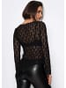 SASSYCLASSY Asymmetrisches Spitzenoberteil in Schwarz