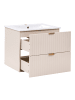 Beliani Badezimmerschrank mit Waschbecken TOTORANI in Beige/Gold