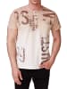 Rusty Neal T-Shirt Verwaschen mit Farbverlauf und Prints in Beige
