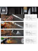 tectake Grillbesteck mit Aluminiumkoffer  lange Griffe, grau