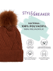 styleBREAKER Strick Bommelmütze in Grau