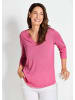 GOLDNER Kurzgröße:  Modisches 3/4-Arm-Oberteil in pink