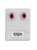Adeliás Damen Ohrstecker aus 925 Silber mit Zirkonia in rot