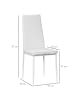 HOMCOM Esszimmerstuhl-41L x 50B x 97H cm-Weiß