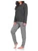 NORMANN Schlafanzug Pyjama langarm Animal Print in anthrazit