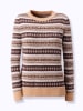 WITT WEIDEN Jacquardpullover in camel-sesam-gemustert