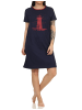 NORMANN Nachthemd kurzarm maritimimen Look und Leuchtturm - 60989 in navy