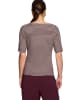 Zero  Basic Shirt mit U-Boot-Ausschnitt in Dark Red/Cream