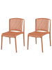 home24 Gartenstuhl Verta 2er-Set in Terracotta