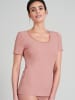 Schiesser T-Shirt Rib & Lace in terracotta