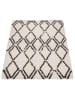 KADIMA DESIGN Hochflor Teppich Shaggy Rauten Schlafzimmer schmutzabweisend in Creme