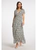 faina Damen Wickelkleid in Weiss Schwarz