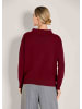 MADELEINE Eleganter Strickpullover mit Stehkragen in rubinrot