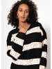 SASSYCLASSY Pullover mit Leo-Streifen in Schwarz