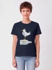 wat? Apparel T-Shirt Möwe mit Hut in Dunkelblau