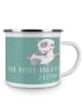 Mr. & Mrs. Panda Teetasse Bester Bräutigam mit Spruch in Meeresbrise
