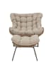 home24 Gartensessel Kiri mit Fußhocker in Beige