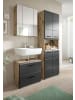Inn.Furn Badmöbel-Set 3-teilig schwarz matt, Eiche Nox, Badkombination 135 cm