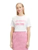 CARTOON Printshirt mit Rundhalsausschnitt in White/Pink