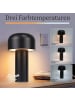 ZMH Tischleuchte LED in schwarz kabellos 2W USB-aufladbar Touch Dimmbar