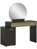 Inn.Furn Schminktisch schwarz, Gold 117 cm mit Spiegel