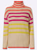Sieh an! Stehkragen-Pullover in sand-orange-gestreift