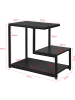 SoBuy Beistelltisch in Schwarz - (B)65 x (H)55 x (T)35cm