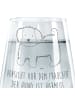 Mr. & Mrs. Panda Wasserglas Hund Flauschig mit Spruch in Transparent