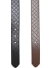 Urban Classics Urban Classics Woven Embossed Synthetic Leather Belt 2-Pack in black/silver+brown/silver