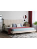 Beliani Doppelbett LANNION in Beige/Schwarz - (W) 203 x (H) 117 x (L) 223 cm