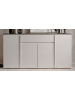 Furn.Design Sideboard weiß Glanz, grau 178 cm, Kommode mit 6 Fächern