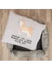 Mr. & Mrs. Panda Hundekissen Akita Inu Moment mit Spruch in Grau Pastell