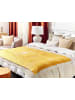 Beliani Kuscheldecke JALKINI in Gelb/Weiß - (W) 130 x (H) 0.3 x (L) 170 cm