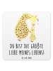 Mr. & Mrs. Panda Bierdeckel Giraffe Kind mit Spruch in Weiß