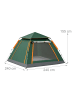 relaxdays Campingzelt in Dunkelgrün – (B)240 x (H)155 x (T)240 cm