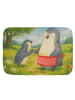 Mr. & Mrs. Panda Badematte Pinguin mit Kind Design ohne Spruch in Weiß