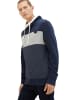 Tom Tailor Farbblock Sweatshirt Stehkragen Design Weich Regular Fit in Dunkelblau