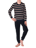 NORMANN langarm Frottee Schlafanzug Pyjama Bündchen Streifen - 77048 in marine